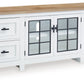 Ashbryn - White / Natural - Extra Large TV Stand