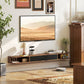 71" Floating TV Stand for TVs up to 75 Inch, Wall Mounted Media Console with Flip Drawer and 2 Open Shelves, Walnut