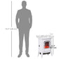 Electric Fireplace Heater, Freestanding Fireplace Stove with Realistic Flame Effect Overheat Protection 750W/1500W White