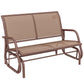Outdoor Glider Bench, 2 Person Patio Glider Chair, Gliding Outdoor Garden Loveseat Swing Bench with Breathable Mesh Fabric, Steel Frame for Backyard, Porch, Coffee Brown