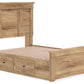 Makidern - Panel Storage Bed With Under Bed Storage Unit