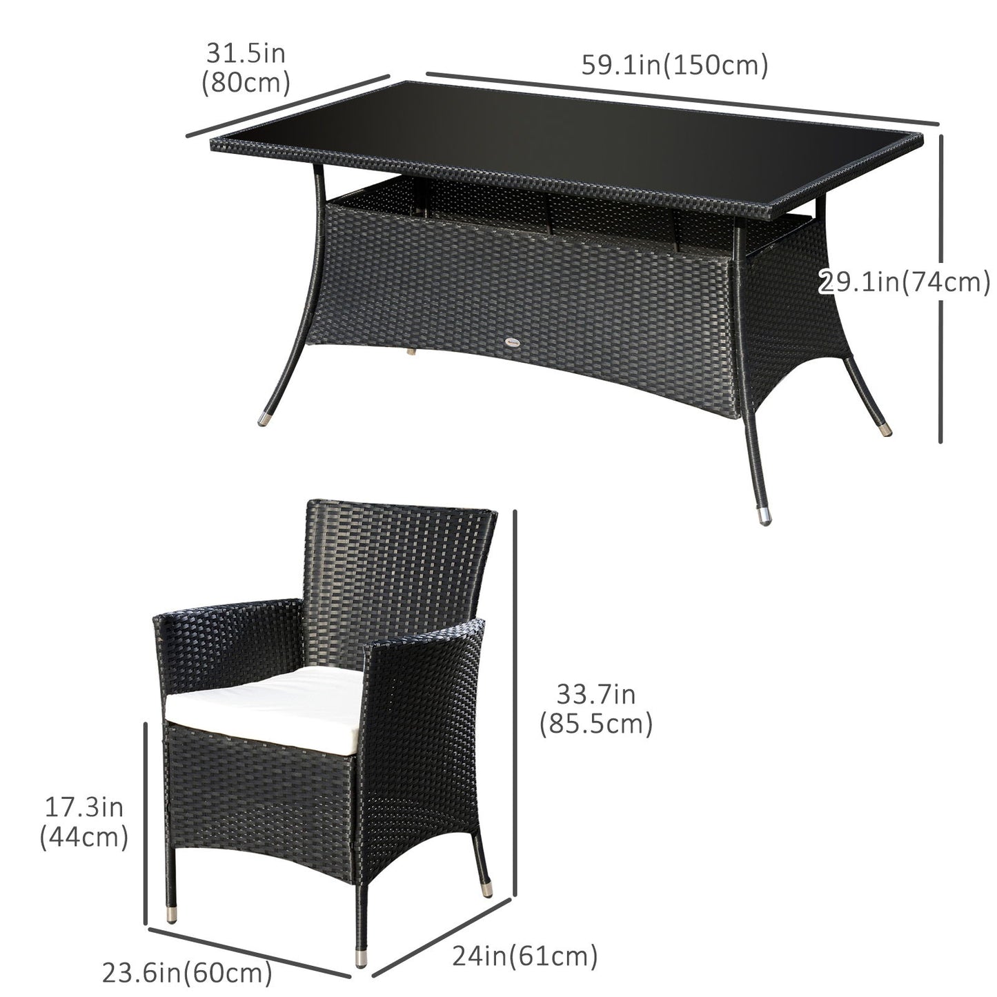 Garden Dining Set with Cushions