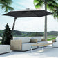 10ft Cantilever Patio Umbrella Offset Parasol with Crank Handle, Cross Base for Garden, Deck, Dark Grey