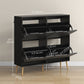 Shoe Storage Cabinet with 4 Flip Drawers and Adjustable Shelf, Shoe Cabinet for 8-16 Pairs of Shoes, Black