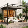 10' x 10' Retractable Pergola Canopy, Wall-Mounted Pergola, Outdoor Sun Shade Shelter for Garden, Balcony, Dark Grey