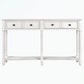 Console Table with Two Storage Drawers and Bottom Shelf, Easy Assembly for Living Room or Entryway, 58" L x 11" W x 34" H, Ivory White