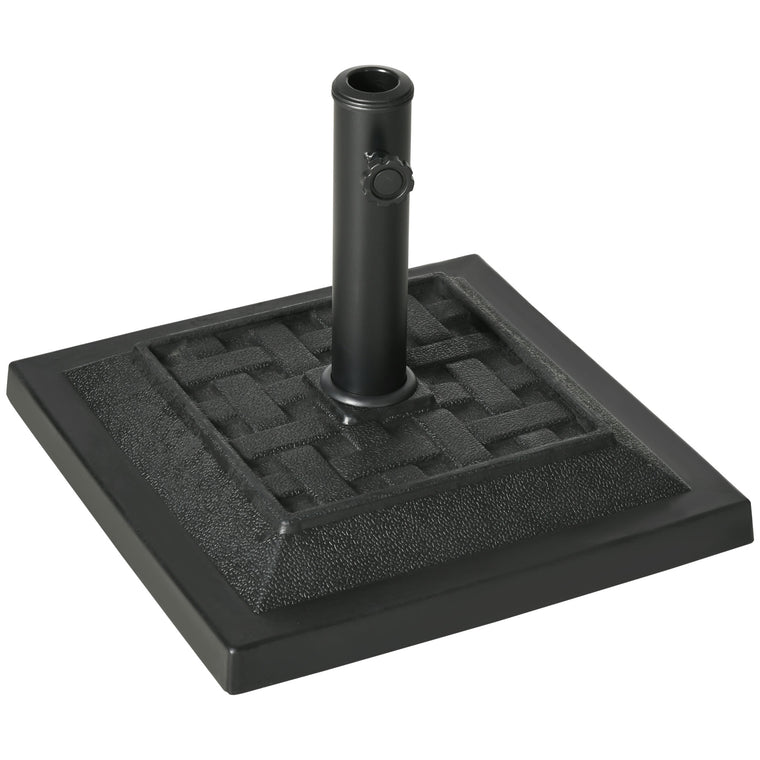 26 lb Black Square Resin Umbrella Base, Heavy Duty