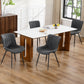 Dining Chairs Set of 4, PU Leather Upholstered Kitchen Chairs with Backrest and Steel Legs, Black