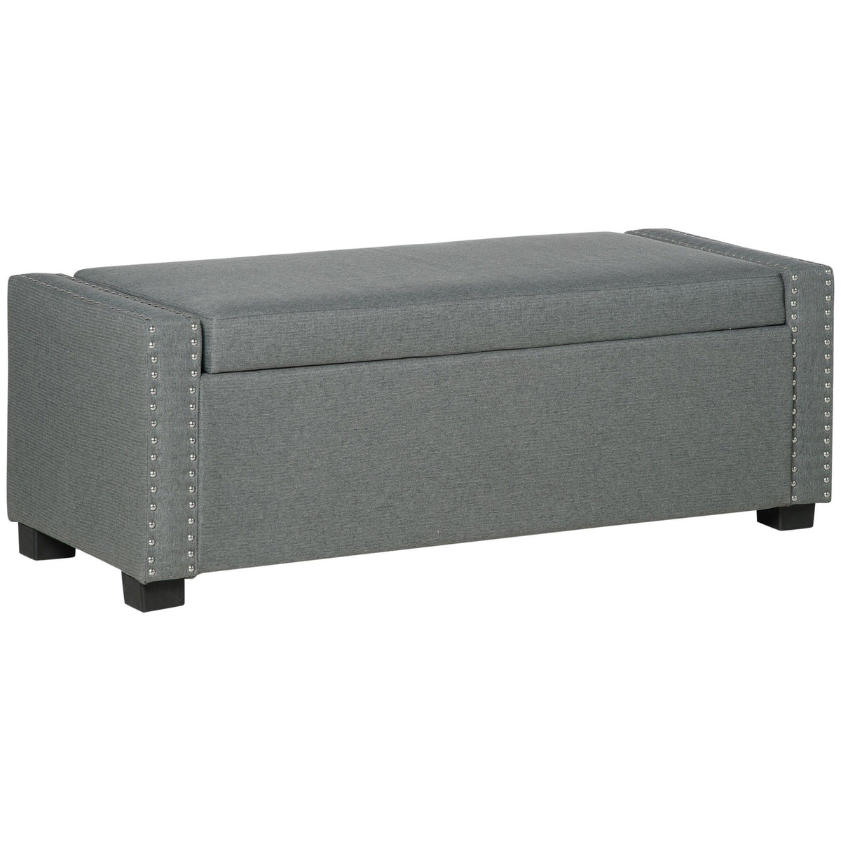 Flip Top Storage Bench Ottoman - Light Grey
