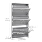 Shoe Storage Cabinet with 3 Flip Drawers, Narrow and Slim, 12 Pair of Shoes Organizer for Hallway, Entryway