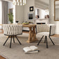 Set of 2 Velvet Dining Chairs with Sturdy Metal Legs and Adjustable Feet, Swivel Ergonomic Chairs with Cushion, 23'' L x 21'' W x 28.5'' H, Beige