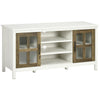 TV Stand with Adjustable Shelves - White