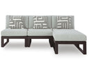 4 Pc. Sectional With 3 Armless Chairs