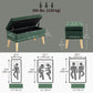 Storage Ottoman with Lid, Velvet Upholstered Storage Bench with Wood Legs for Living Room, Dark Green