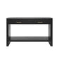Farmhouse Console Table with Storage Drawers, Wooden Entryway Table Ideal for Living Room, Hallway, 47.5'' L x 15.5'' W x 30'' H, Black