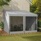 10' x 10' Wall Pergola, Outdoor Gazebo with 2 Curtains and 2 Nettings, UV Resistant, for Patio, Deck, Light Grey