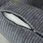 3 Seater Sofa, 74" Modern Corduroy Upholstered Couch with Thick Spring Cushions, Solid Wood Legs, Armrests, Dark Grey