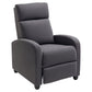 Fabric Recliner Sofa Manual Recliner, Home Theater Seating Single Reclining Sofa Chair with Padded Seat for Living Room, Dark Grey