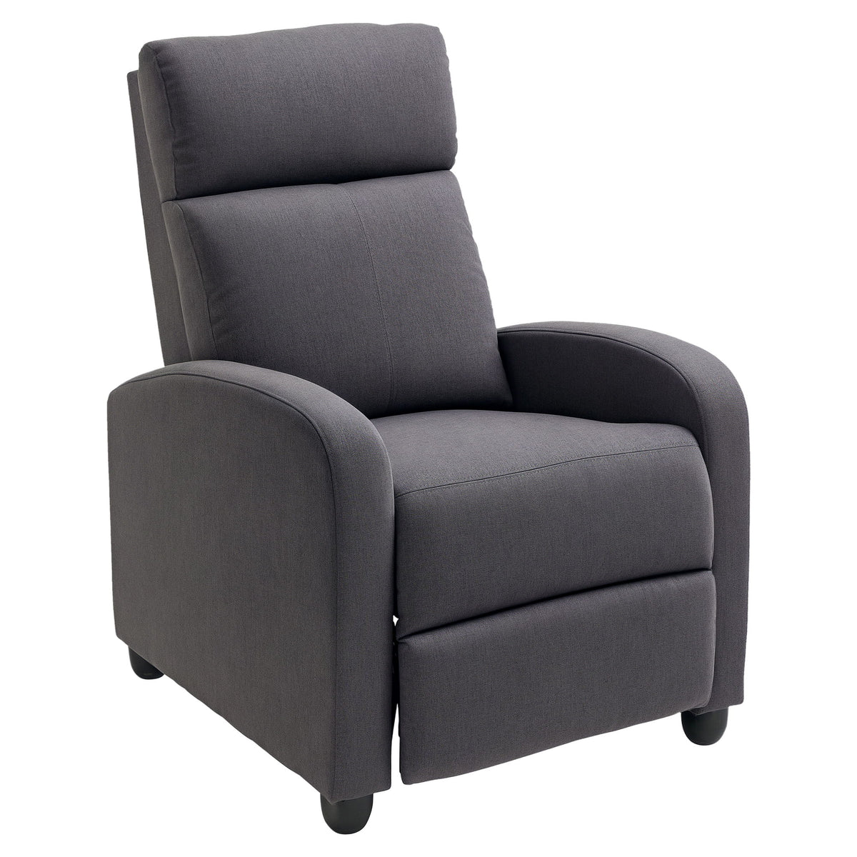 Fabric Recliner Sofa Manual Recliner, Home Theater Seating Single Reclining Sofa Chair with Padded Seat for Living Room, Dark Grey