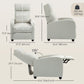 Fabric Recliner Chair Manual Home Theater Seating Single Reclining Sofa Chair with Padded Seat, Cream White