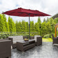 15ft Double-sided Patio Umbrella with Twin Canopy, Extra Large Outdoor Parasol with Crank for Pool, Deck, Market, Wine Red
