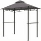 8' x 5' BBQ Grill Gazebo Tent with Double Tiered Canopy for Outdoor Sun Shade, Dark Grey