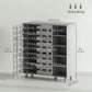 Shoe Cabinet, 21 Pair Shoe Storage Cabinet Organizer with 5-tier Double Door Cabinet and 5-tier Open Shelves, Light Grey
