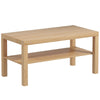 2-Tier Coffee Table with Storage Shelf - Natural Wood