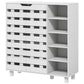 Shoe Cabinet, 21 Pair Shoe Storage Cabinet Organizer with 5-tier Double Door Cupboard and 5-tier Open Shelves, White
