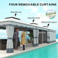 10' x 12' Double Roof Patio Gazebo Canopy, Outdoor Gazebo Shelter with Netting & Curtains, for Garden, Lawn and Deck