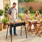 Portable BBQ Grill, Charcoal Grill with Side Seasoning Baskets, Hooks and Nets for Outdoor, Picnic, Camping, Black