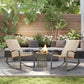 2 Pieces Wicker Patio Rocking Chair Set, Rattan Outdoor Rocking Chair Set with High Back, Armrests for Garden, Khaki