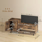 Storage Bench, Entryway Bench with Cushion, Hidden Storage, Compartments, Rustic Brown