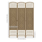 3 Panel Folding Room Divider, Portable Privacy Screen, Wave Fiber Room Partition for Home Office, Natural