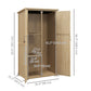 Wooden Outdoor Storage Cabinet Garden Shed with Waterproof Asphalt Roof and Lockable Doors, Natural