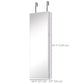 Mirror Jewelry Cabinet Armoire with LED Lights and 2 Keys, Wall Door Mounted Jewelry Organizer, Lockable Full-length Mirror, Wood Grain Grey
