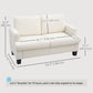 54.3" Loveseat Sofa, 2 Seater Sofa with Removable Cushions, Small Couch with Wood Frame for Living Room, Cream White