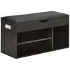 Shoe Storage Bench with Padded Cushion - Black