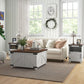 32" Farmhouse Lift-Top Coffee Table with Storage - Antique White