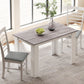 47" Kitchen Table for 4-6 People, Dining Table with Wood Effect for Dining Room, Grey