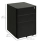 Metal Filing Cabinet 3 Drawer, Mobile Office Cabinet with Wheels for Legal, Letter, A4 File, Black