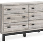 Vessalli - Black / Gray - Six Drawer Dresser