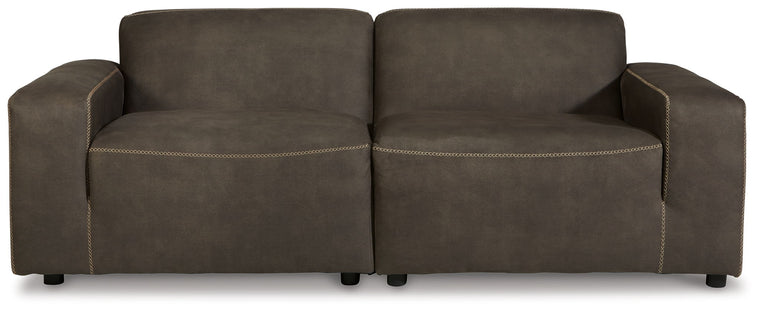 Allena - Loveseat 2 Pc Sectional - Gunmetal