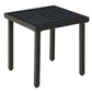 Outdoor Side Table, Patio End Table with Umbrella Hole, Small Coffee Table with Steel Frame for Balcony, Black