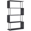 5-Tier S-Shaped Geometric Bookcase - Black