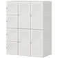 Portable Wardrobe, Foldable Plastic Closet with 8 Compartments, 2 Hanging Rods and Magnetic Doors, White