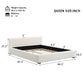 Queen Wide-Edge Bed with 12 Wooden Slats & 3 Support Legs, Solid Bed Frame with a Sturdy Stand, 87.5'' L x 66.5'' W x 27.5''H cm, Beige