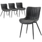 Dining Chairs Set of 4, PU Leather Upholstered Kitchen Chairs with Backrest and Steel Legs, Black
