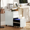 3 Drawer Filing Cabinet with Lock, Steel Office Storage Cabinet with Hanging Bar for A4, Legal, Letter Files, White
