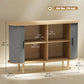 47" Fluted Buffet Sideboard with Tambour Doors - Grey